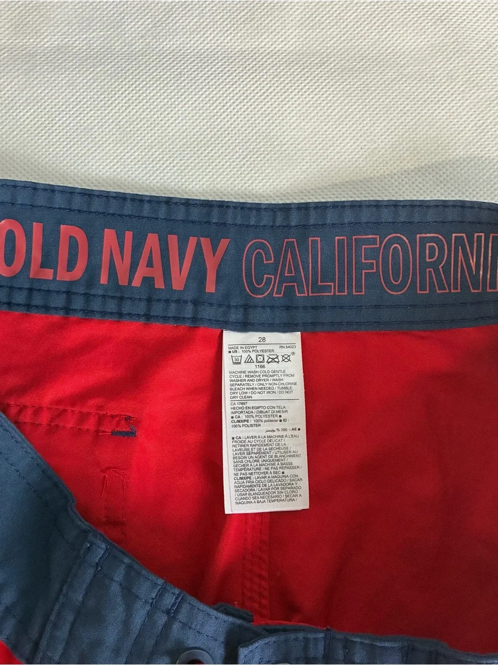 Old Navy Board Shorts Men’s Sz 28 Red Navy Surf Swim
